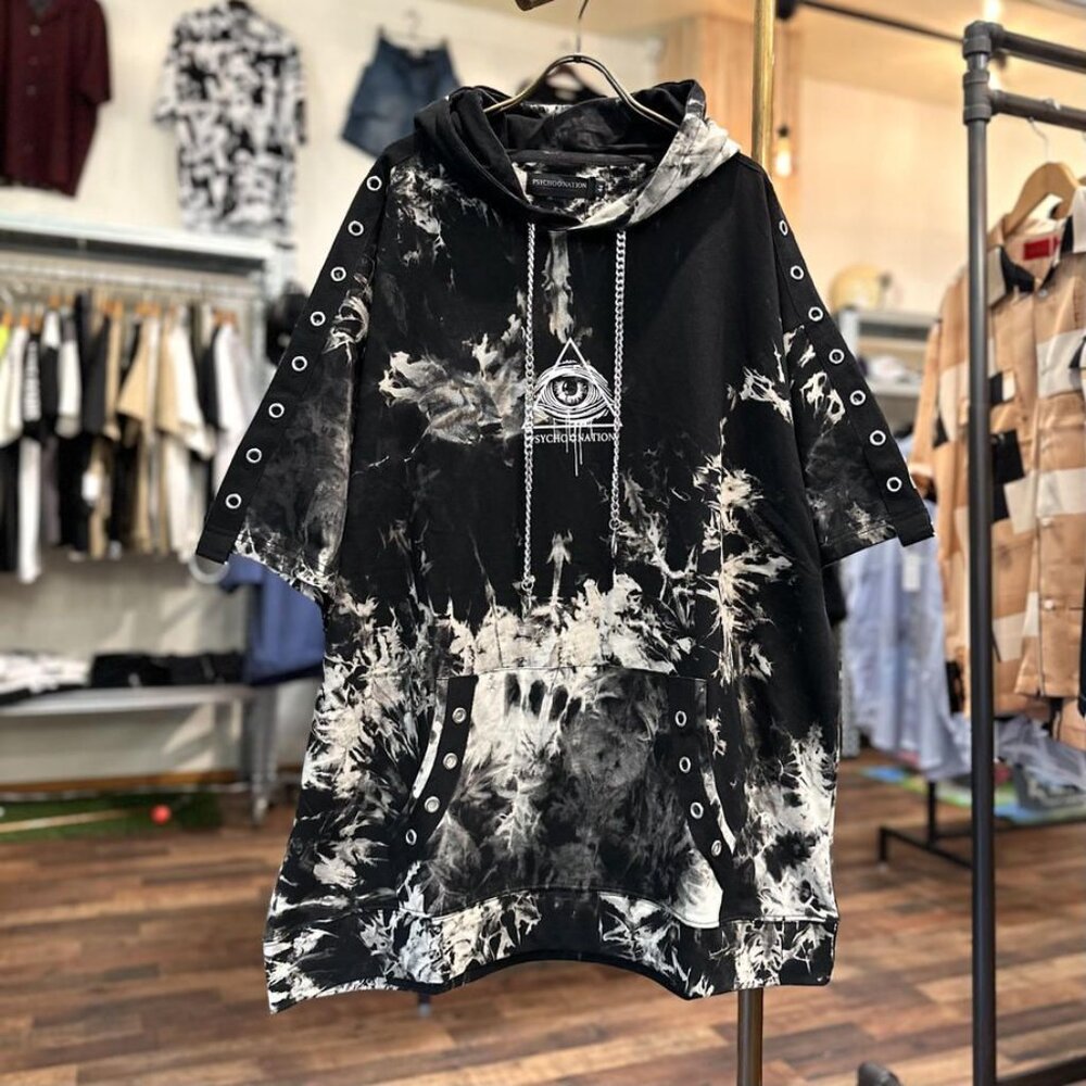 Psycho Nation Eyelets Oversized Hoodie Sweatshirt Graphic Hoodie RARE sz 44 NWT